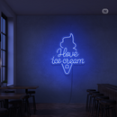 Sinal de néon I love ice cream