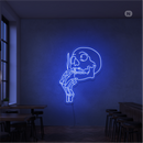 Sinal de néon Cabeça de caveira para fumar