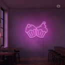 Sinal de néon Cupcakes