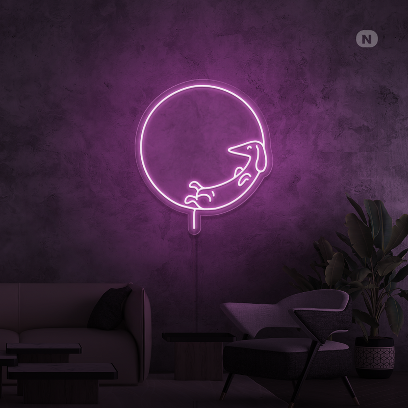 Sinal de néon Cão adormecido