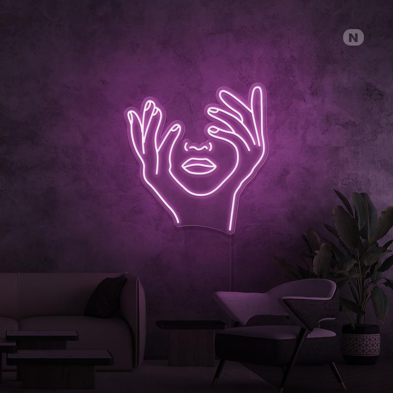 Sinal de néon Rosto artístico