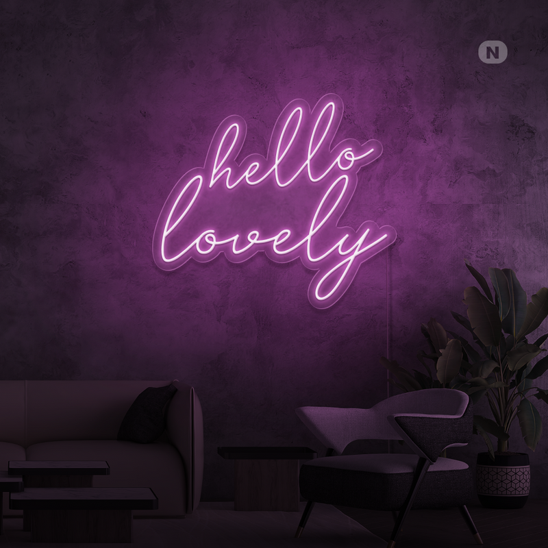 Sinal de néon Hello Lovely