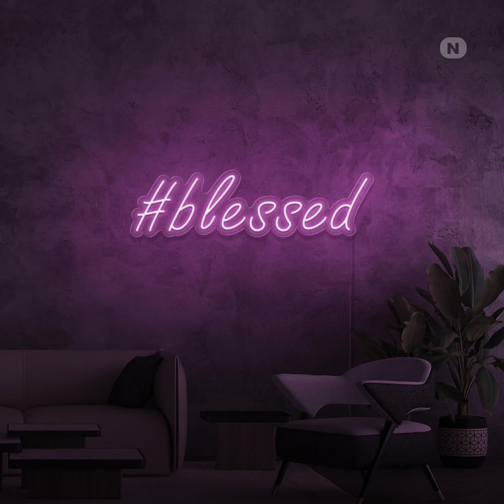 Sinal de néon #Blessed