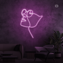 Sinal de néon Rosto com óculos