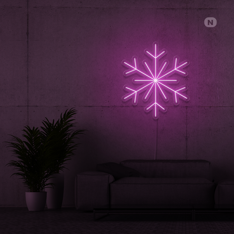 Sinal de néon Flocos de neve