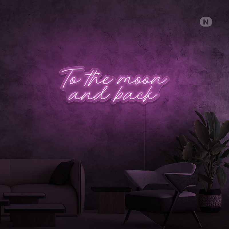 Sinal de néon To The Moon and Back