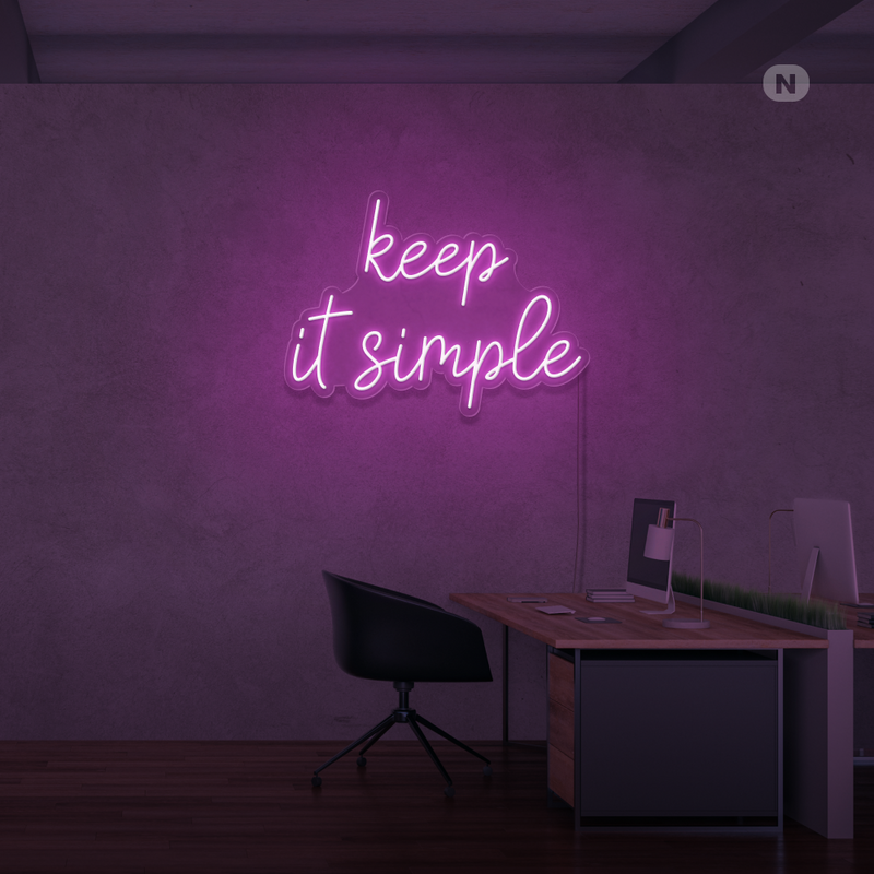 Sinal de néon keep it simple