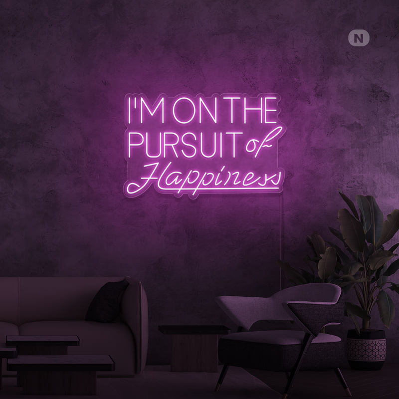 Sinal de néon Happiness