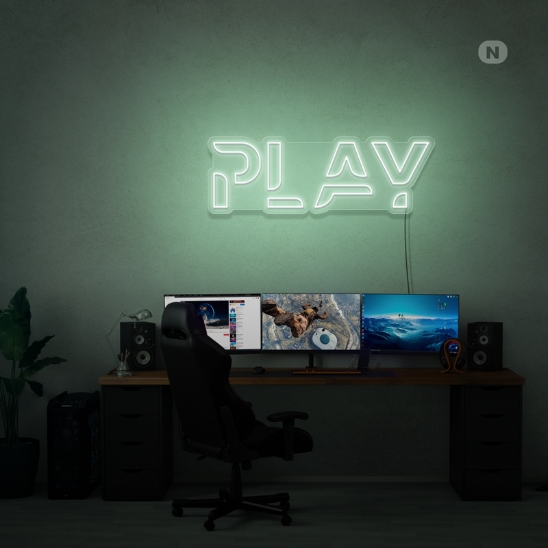 Sinal de néon Play