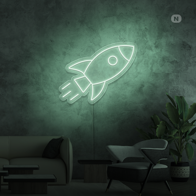 Sinal de néon Foguetão