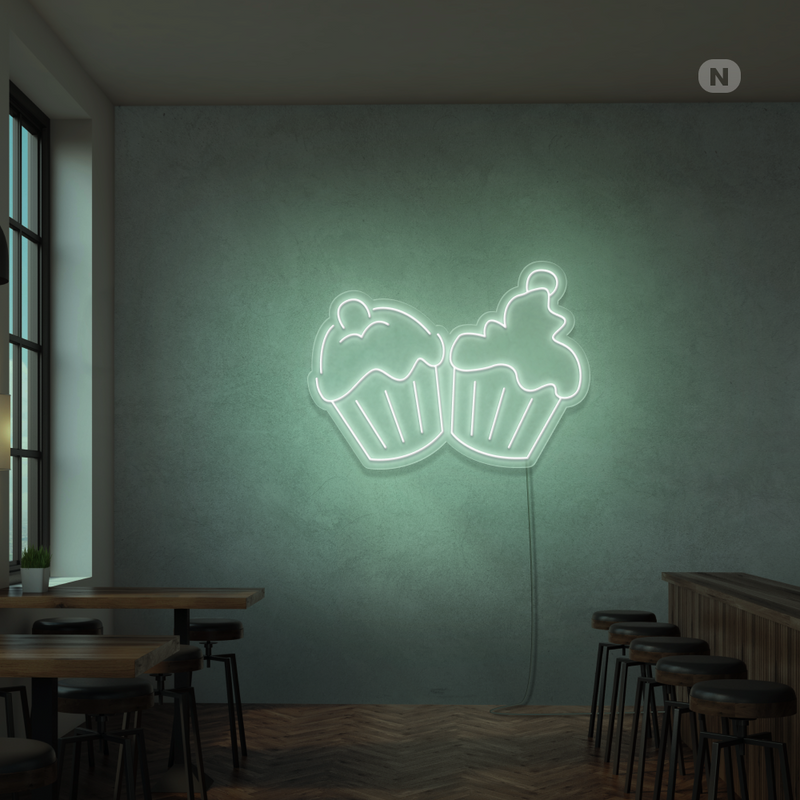 Sinal de néon Cupcakes