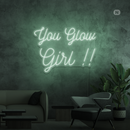 Sinal de néon You Glow Girl