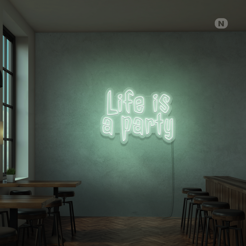 Sinal de néon Life is a Party