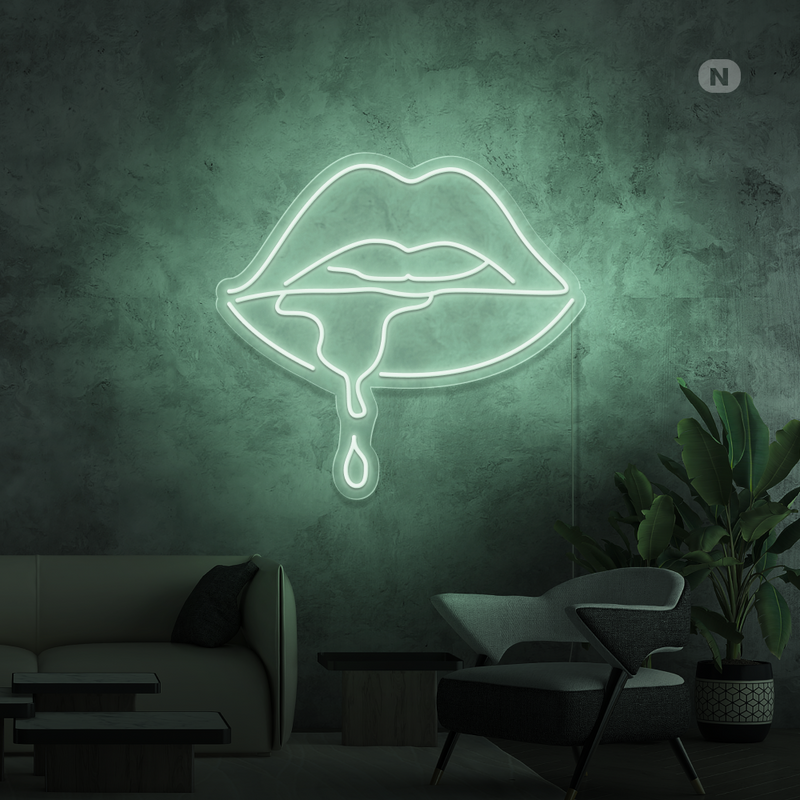 Sinal de néon Lábio cáustico