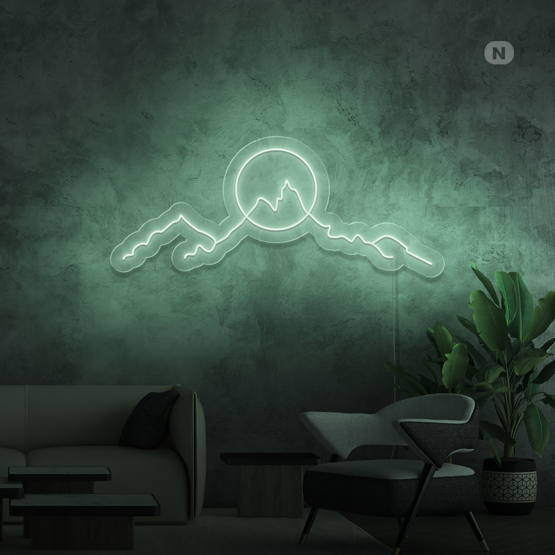 Sinal de néon Montanha