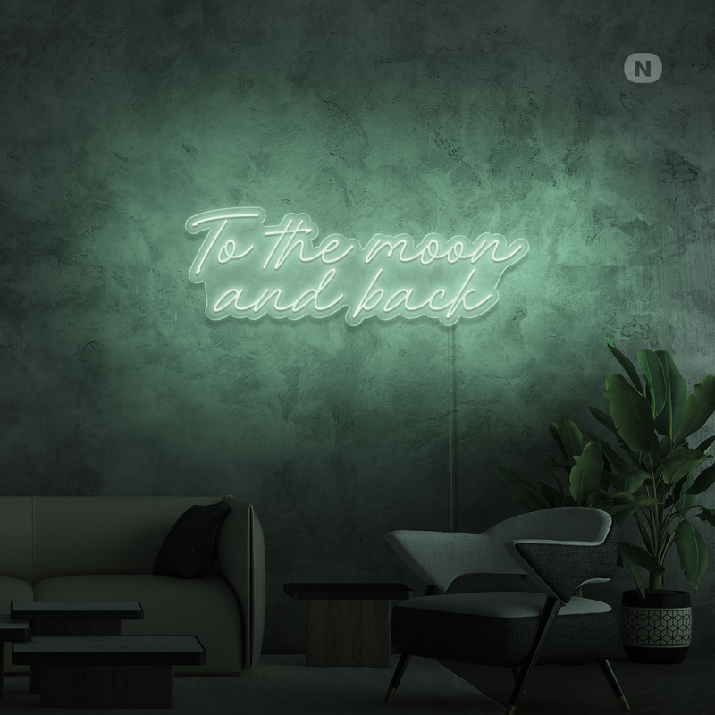 Sinal de néon To The Moon and Back