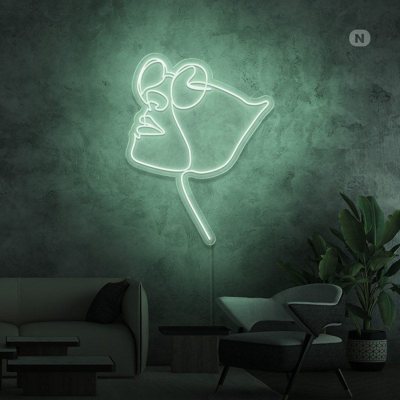 Sinal de néon Rosto com óculos