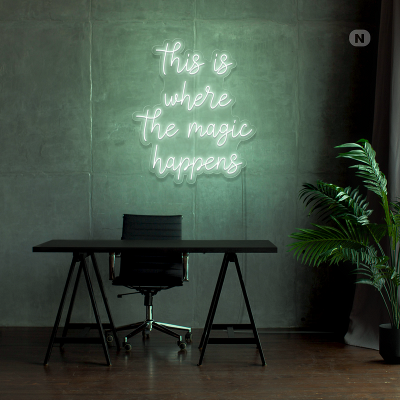 Sinal de néon This is where the magic happens