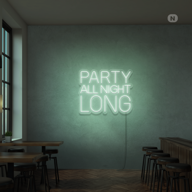 Sinal de néon Party All Night Long