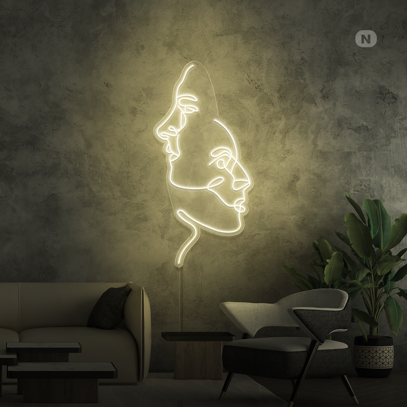 Sinal de néon Os rostos