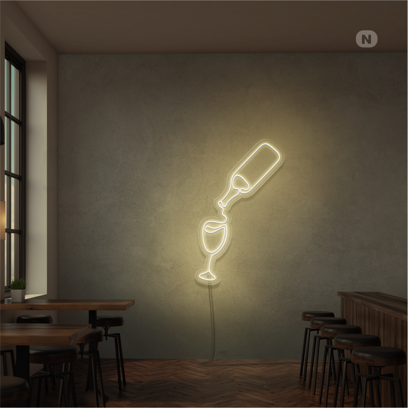 Sinal de néon Amante do vinho