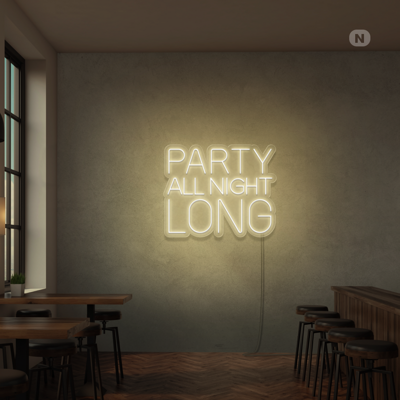 Sinal de néon Party All Night Long