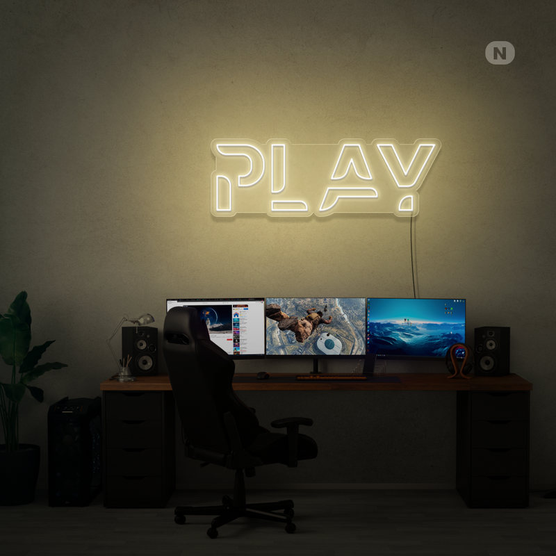 Sinal de néon Play
