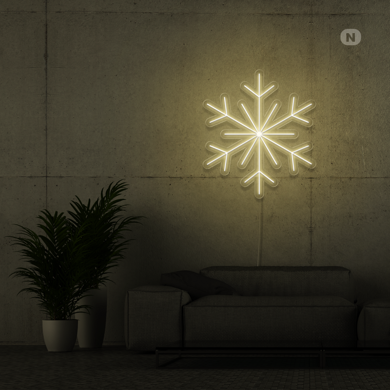 Sinal de néon Flocos de neve