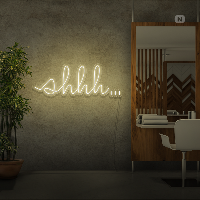 Sinal de néon Shhh