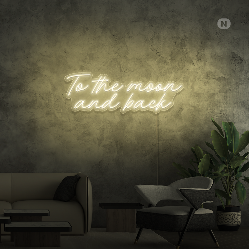 Sinal de néon To The Moon and Back