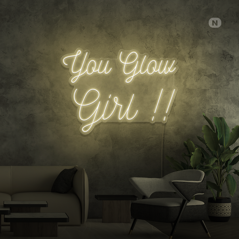 Sinal de néon You Glow Girl