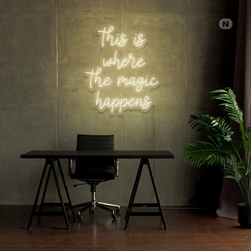 Sinal de néon This is where the magic happens