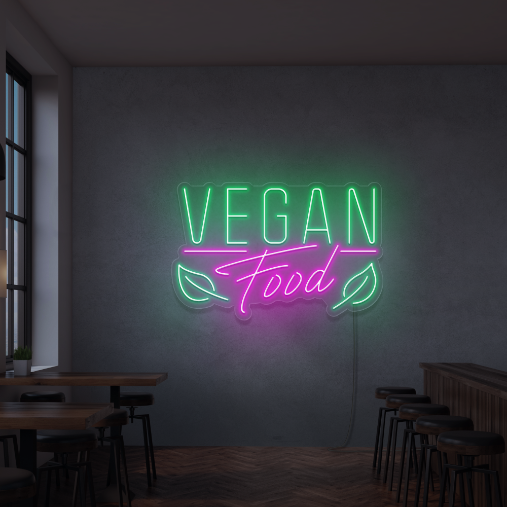 Sinal de néon Vegan Food