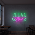 Sinal de néon Vegan Food